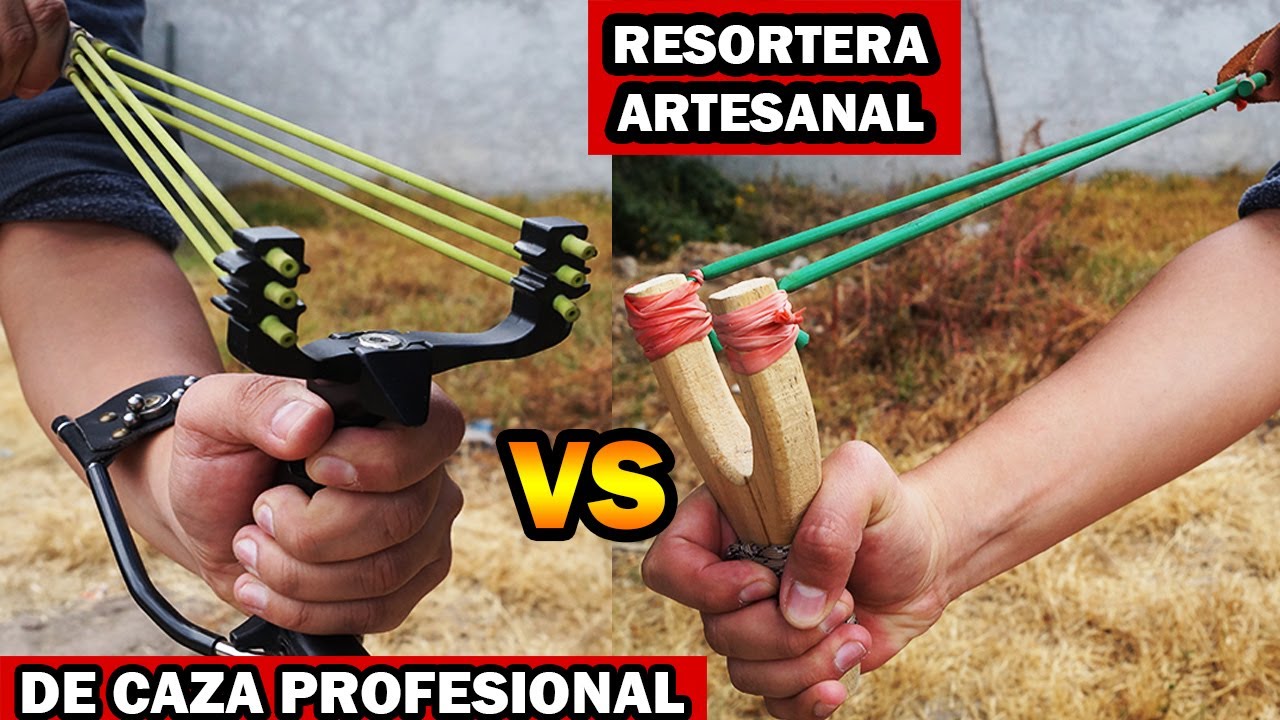 Resortera Artesanal de Madera VS Resortera de CAZA Profesional - YMX supervivencia