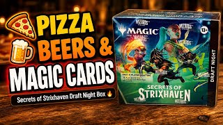 Pizza, Beers & Magic Cards — Secrets of Strixhaven Draft Night Box opening🔥