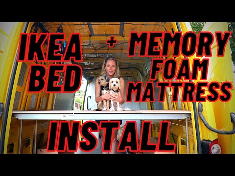 IKEA BED AND MEMORY FOAM MATTRESS INSTALL IN A VW CRAFTER CONVERSION - EP. 36