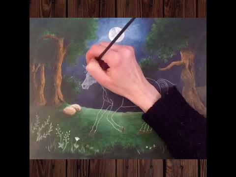 Painting a unicorn with acrylic