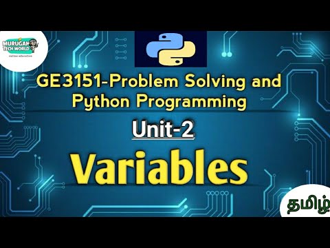 Variables In Problem Solving And Python Programming Tamilge3151pythonpsppau Reg 2021