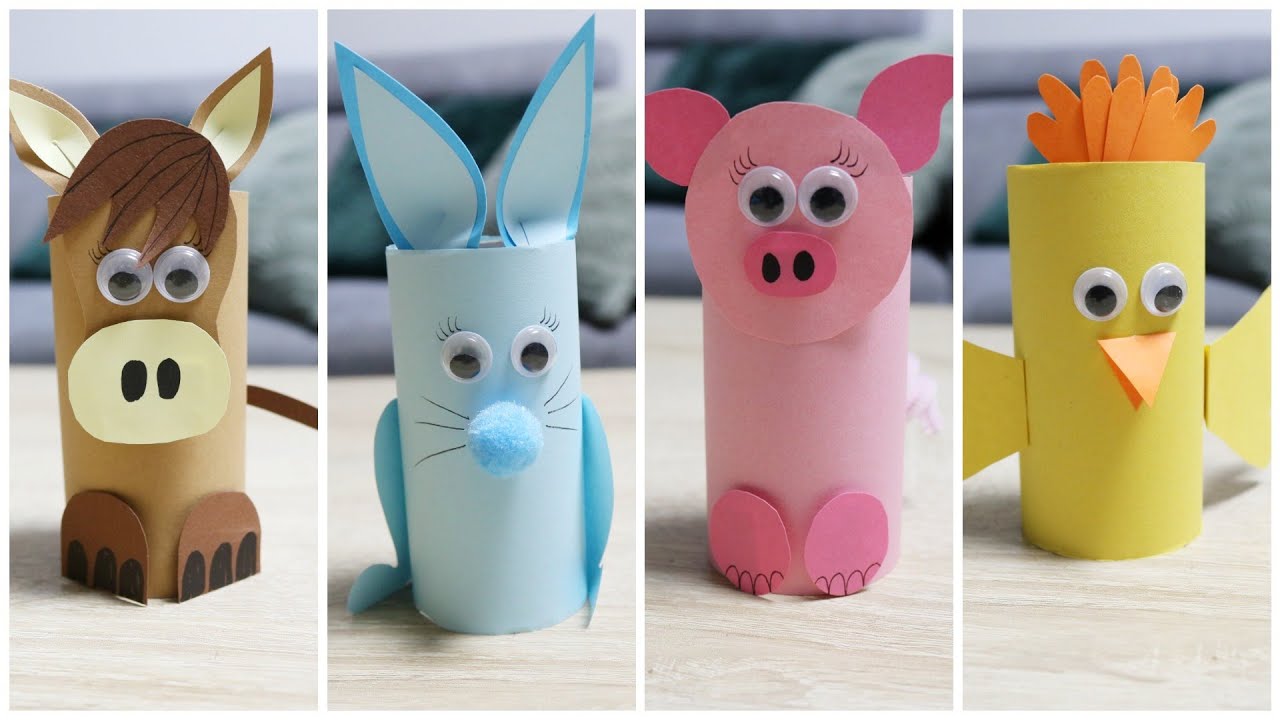 Zwierzęta z rolek po papierze toaletowym DIY