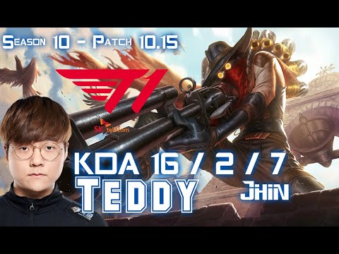 T1 Teddy JHIN vs CAITLYN ADC - Patch 10.15 KR Ranked