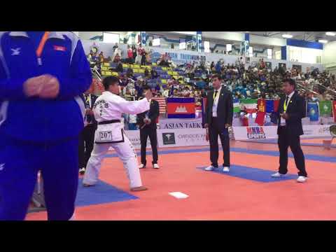 The9th Asian taekwon-do ITF Power breaking senior male Cambodia gold medal