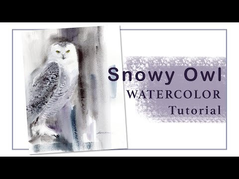 Watercolor Bird Tutorial | How To Paint A Snowy Owl