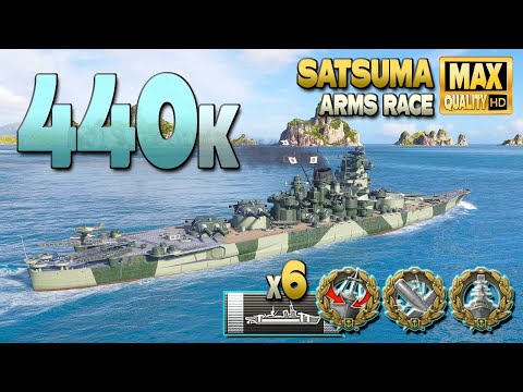 Battleship Satsuma: Huge 440k on map Mountain Range - World of Warships