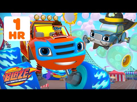 Blaze's SUPERHERO Bubble Trouble, Races, & More! 🫧 w/ AJ | 1 Hour | Blaze and the Monster Machines