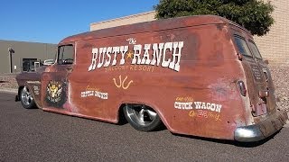 preview picture of video 'Rusty Ranch Bagged 1955 Chevy Panel Dragging on the body-Built by WCD Fabrication'