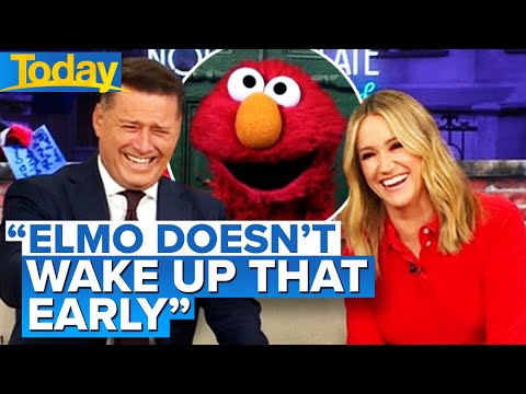 Breakfast TV host’s morning wake-up time leaves Elmo speechless… | Today Show Australia