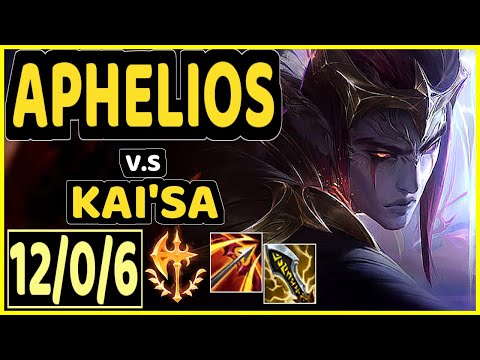 HYBRID (APHELIOS) vs KAI'SA - 12/0/6 KDA BOTTOM ADC GAMEPLAY - KR Ranked GRANDMASTER