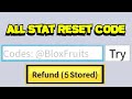 ALL STAT RESET CODES IN 1 MINUTE (BLOXFRUITS FEB 2024)