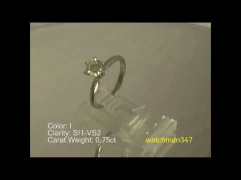 14K White Gold Diamond Engagement Ring 0.75ct - Ebay User ID watchman347