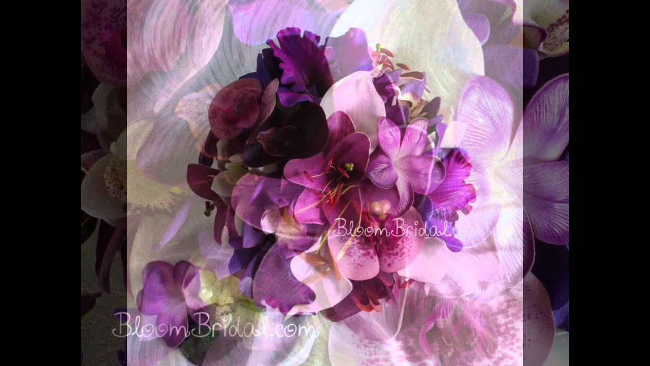 Purple Real Touch Flowers & Wedding Bouquets