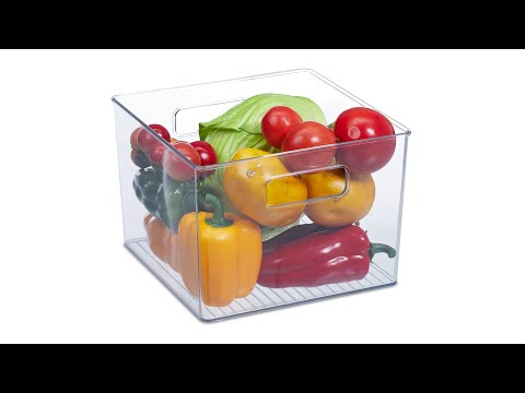 Kühlschrank Organizer mit Griffen Kunststoff - 21 x 16 x 21 cm
