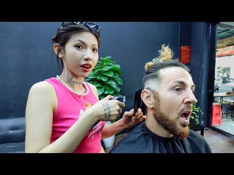 Vietnam Barber Princess Takes It ALL OFF! (Hair Makeover)