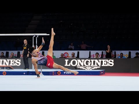 Yul Moldauer (USA) FX 2019 Worlds Stuttgart - Podium Training