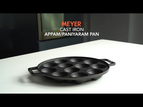 M&M-Meyer Pre-Seasoned Non-stick Cast Iron Tawa, 26 cm, Black