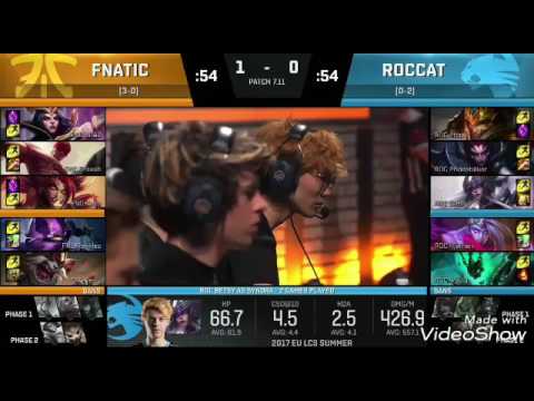 ROC vs FNC Highlights Game 2 EU LCS SUMMER 2017 Roccat vs Fnatic w3D1