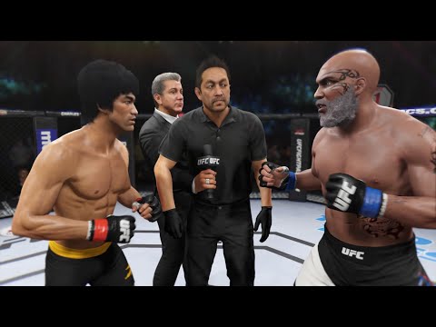 UFC Bruce Lee vs Old Mike Tyson | EA Sports UFC 2 | CPU FIGHT! 2021 ver.