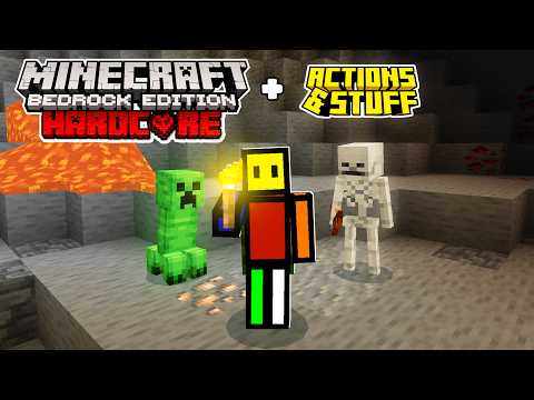 Sobreviví 100 Días en Minecraft BEDROCK HARDCORE + Actions & Stuff