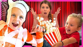SECRET Movie Theater Halloween Party With Lively Lewis Show! Halloween Trick Or Treat And Fun!