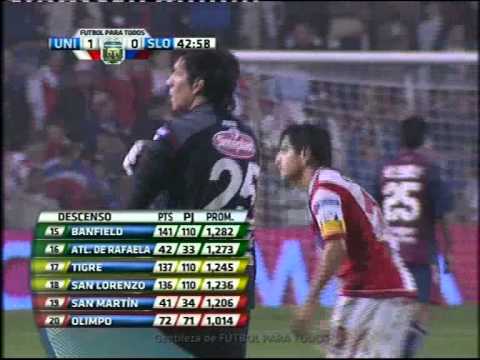Union 1 - 0 San Lorenzo - Fecha 15 - Primera División
