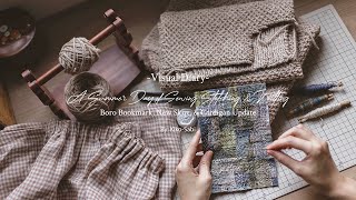 Visual Diary #81 | Summer Day of Sewing, Hand Stitching & Knitting | Boro Bookmark, Skirt, Cardigan