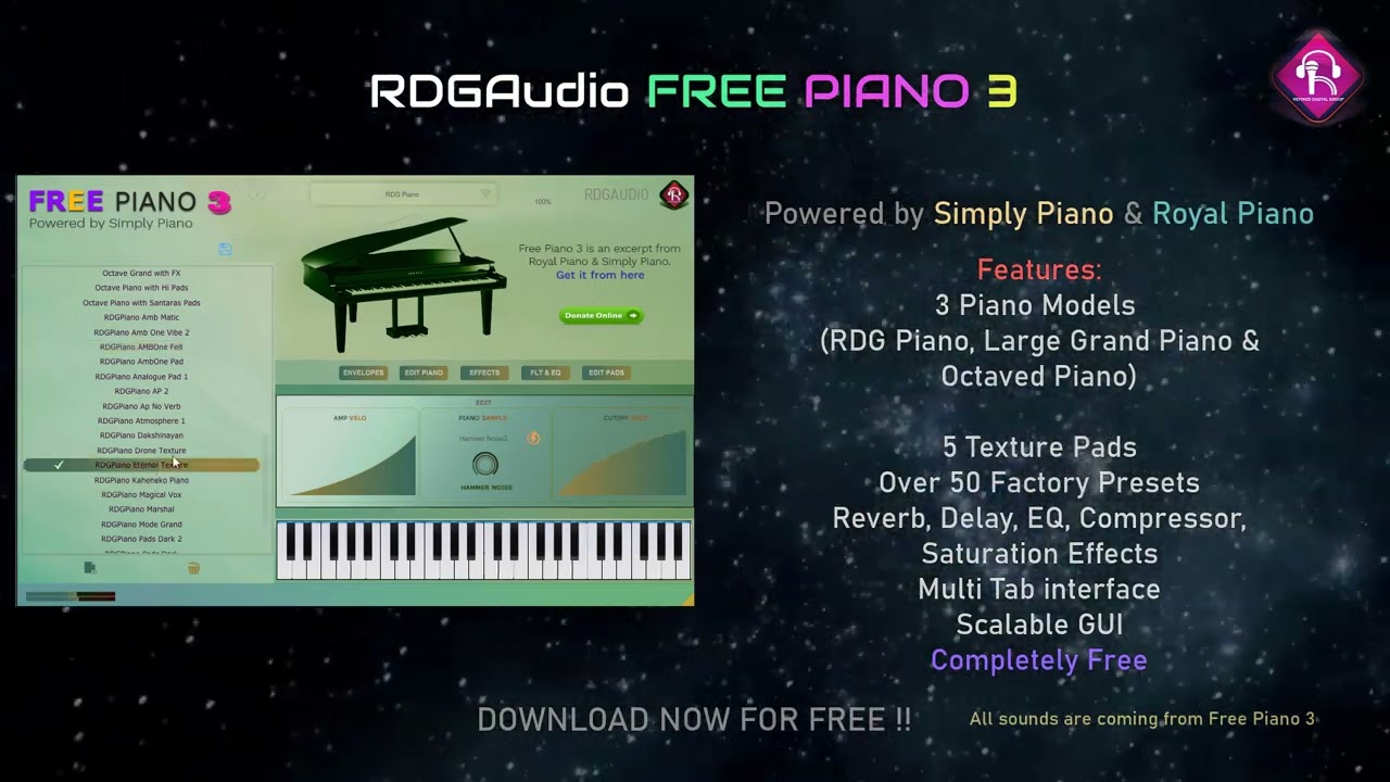 protesta paso Aventurero Free Piano 3 by RDGAudio - Piano Plugin VST3 Audio Unit