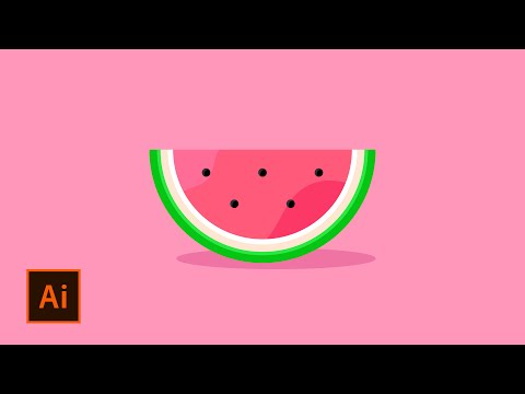 Flat Design Watermelon Icon Adobe Illustrator Tutorial