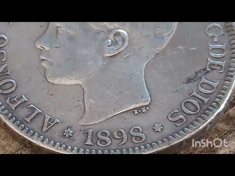 $ 25.000.00👈 Do You Have This Error coin 1898 Spain Alfonso XIII 5 Pesetas