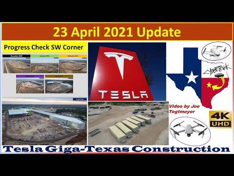 Tesla Gigafactory Texas 23 April 2021 Cyber Truck & Model Y Factory Construction Update (07:30AM)