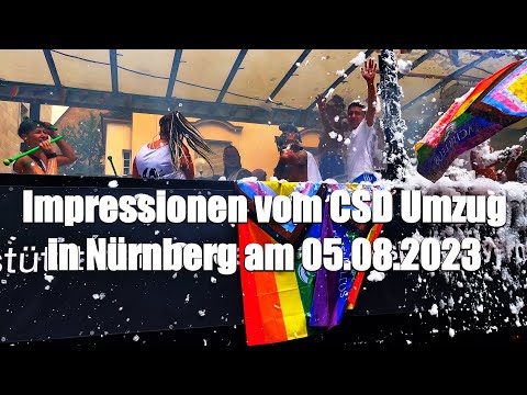 🏳️‍🌈 Christopher-Street-Day (CSD) - Umzug in Nürnberg Samstag 05.08.2023  4K🎥🇩🇪