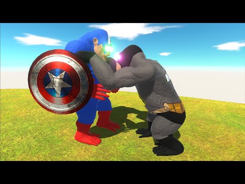 BATMAN GORO VS CAPTAIN AMERICA GORO DEATH RUN- Animal Revolt Battle Simulator