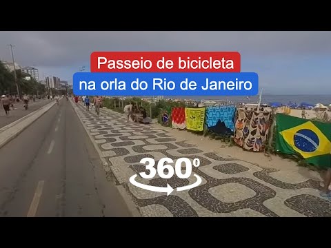 Vídeo 360 andando de bicicleta pela orla do Rio de Janeiro da praia do Leblon até a praia do Leme passando pelas praias de Copacabana e Leme.