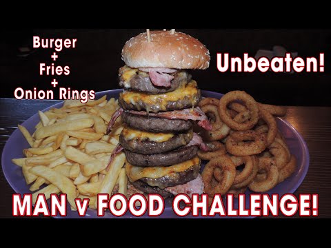 UNDEFEATED MAN VS FOOD BURGER CHALLENGE!!