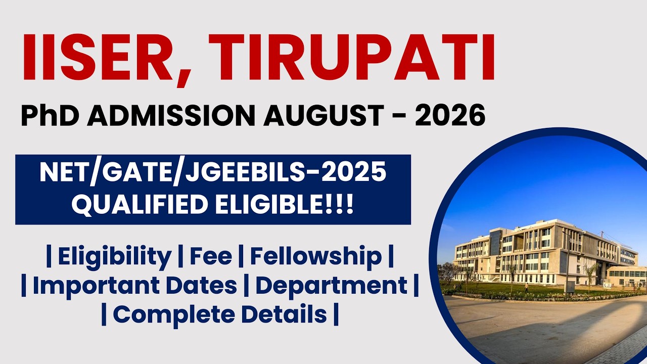 IIT Tirupati PhD Admission August 2026 | Apply Now! | The Researchist