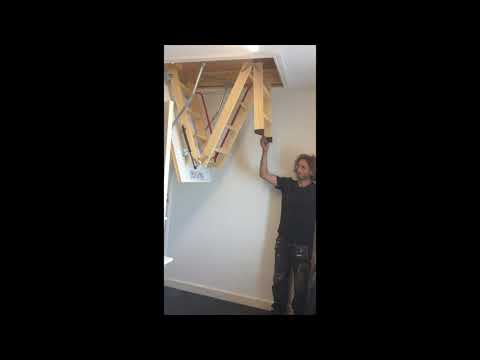 Bi-folding timber loft ladder