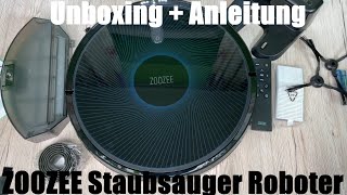 Staubsauger Roboter ZOOZEE Z50 Saugroboter m. Wischfunktion 3000Pa Saugleistung Unboxing & Anleitung
