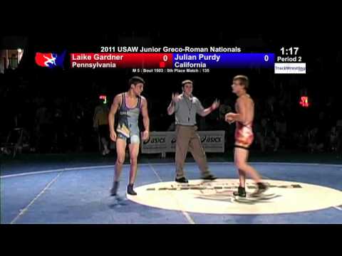Junior Greco 5th 135 - Laike Gardner (PA) vs. Julian Purdy (CA)