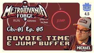📖01 ‣ 📼05 ‣ Advanced Jump: Coyote Time & Jump Buffer ‣ Metroidvania Forge Godot 4 Tutorial Series