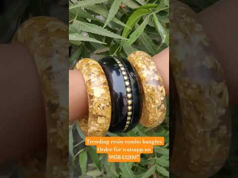Stylish Resin Bangle Combo 3 Piece Set, Perfect for Daily & Party Wear