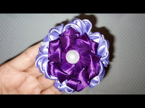 Beautiful Ribbon Flower Tutorial #flowers  #ribbonwork #ribbonflowers