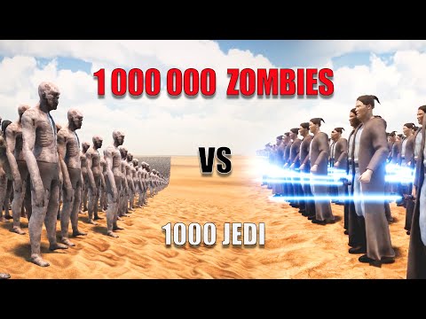 CAN 1000 JEDI DEFEAT 1,000,000 ZOMBIES? | Ultimate Epic Battle Simulator 2 | UEBS 2