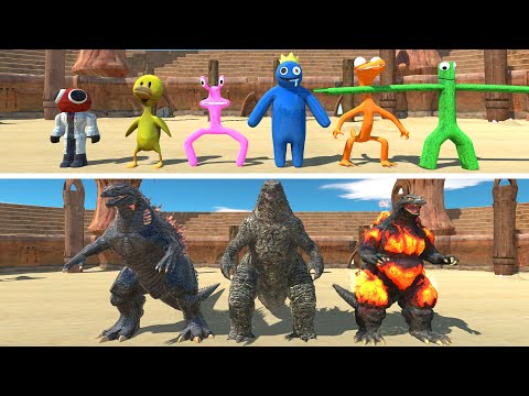 Which Team Will Win? Godzilla vs Rainbow Friends - Animal Revolt Battle Simulator