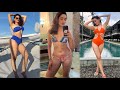 Pragya Jaiswal Sizzling Beach Bikini Photoshoot Latest Hot Actress Vertical Fashion Looks
