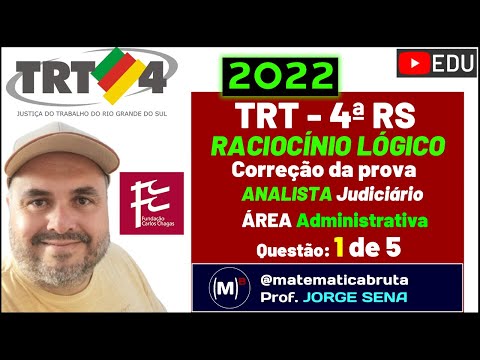 🔥TRT 4ª RS AJAA CORREÇÃO da Prova de RACIOCÍNIO LÓGICO | 1