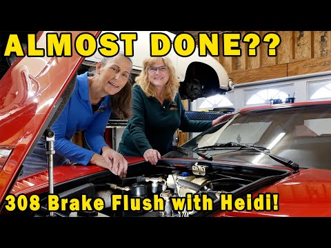 Bleeding Brakes on a Ferrari 308 - And, WHEELS BACK ON!!