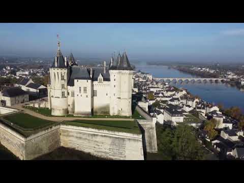 Saumur Chateau in France, by drone