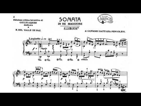 G. B. Pergolesi - Sonata in D Major: I. Allemande, Harpsichord & Sheet Music
