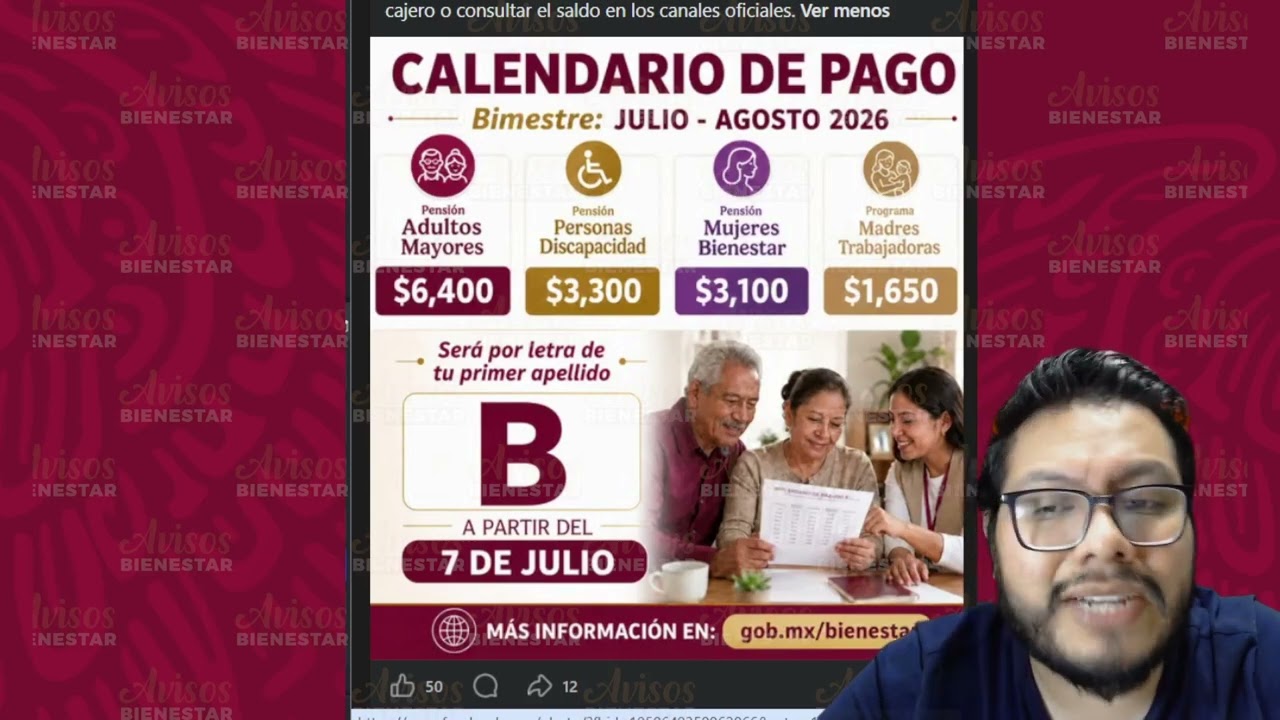 ¡A QUIEN LE TOCA EL PAGO! de los programas y pensiones del bienestar, hoy 7 de julio adultos mayores